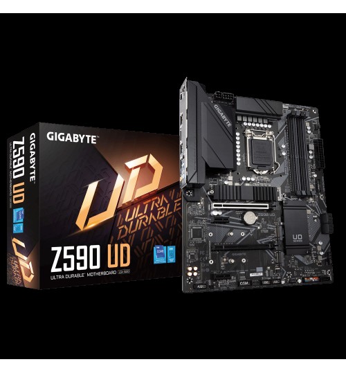 GIGABYTE Z590 UD INTEL ULTRA DURABLE MOTHERBOARD WITH DIRECT 12+1 PHASES DIGITAL VRM AND DRMOS FULL PCIE 4.0* DESIGN EXTENDED THERMAL DESIGN W